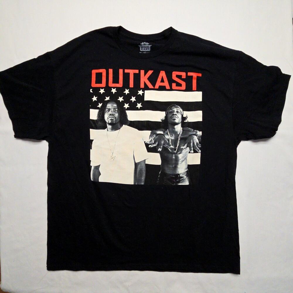 Outkast Graphic Tee Mens Black 2XL Cotton Music Rapper T-Shirt